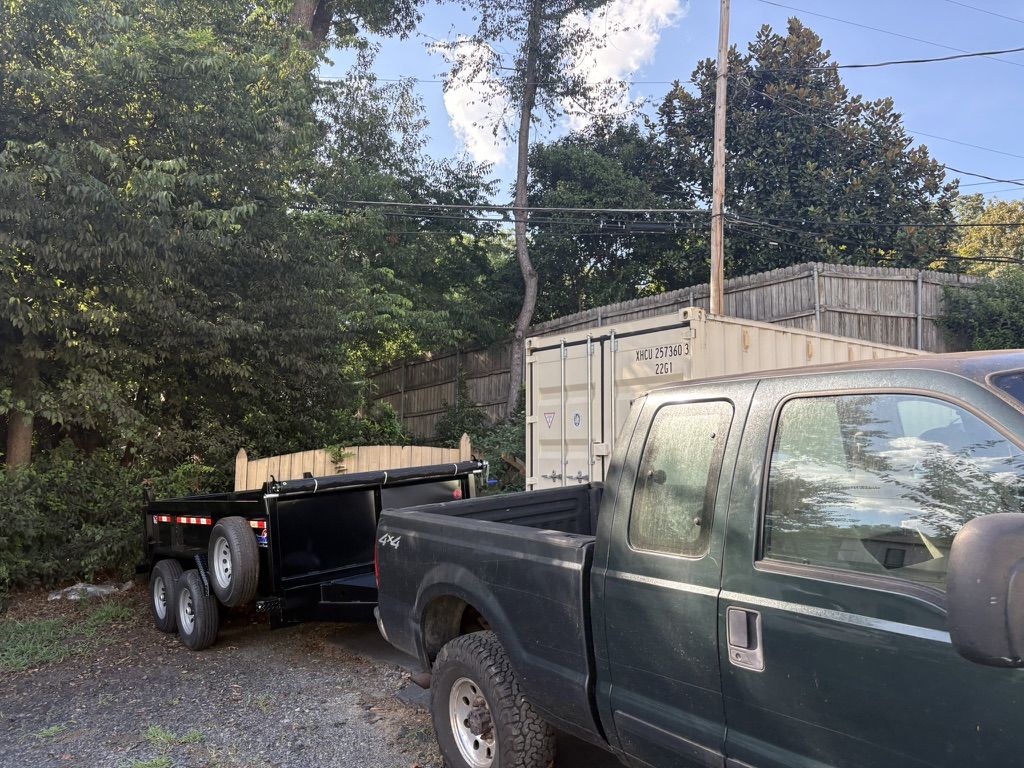 TarHeel pickup truck and dump trailer ready for a job